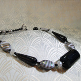 grey black semi-precious stone necklace design