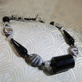 handmade semi-precious sale necklace,  grey black unique necklace, handmade sale jewellery