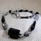 unique handmade grey black necklace