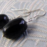 black semi-precious drop earring design
