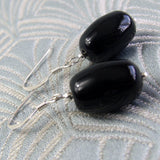 black semi-precious gemstone earrings uk
