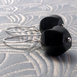 black onyx semi-precious gemstone earrings