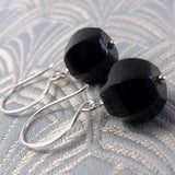 black onyx short drop semi-precious earrings uk