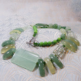 green necklace handmade semi-precious stones