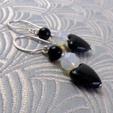 handmade black onyx drop earrings