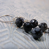 snowflake obsidian earrings