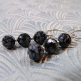 semi-precious stone earrings uk, obsidian handmade earrings