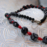 snowflake obsidian handmade necklace