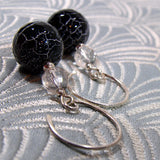 black agate earring drop design