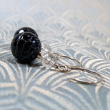 black semi-precious stone earrings uk