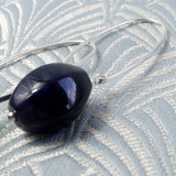 long purple semi-precious agate earrings