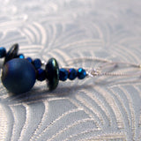 long handmade blue earrings