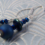 semi-precious gemstone earrings long bead design
