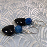 handmade semi-precious stone earrings heart beads