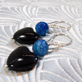 handmade semi-precious gemstone earrings, semi-precious stone handmade jewellery, heart drop earrings