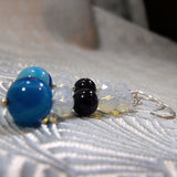 long dangle semi-precious blue earrings