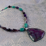 semi-precious agate necklace, handcrafted sale necklace,  semi-precious  sale jewellery handmade uk