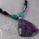 dragon veined agate pendant