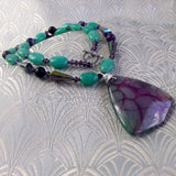 agate gemstone pendant necklace uk