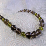 handmade semi-precious bead necklace smoky quartz