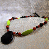 long black green pendant necklace
