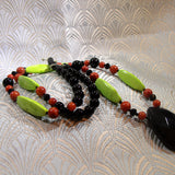 green black handmade long necklace