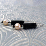 black earrings handmade black onyx beads