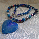 agate heart pendant necklace uk