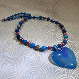 blue gemstone agate pendant necklace design