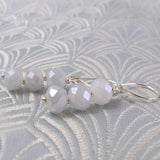 semi-precious earrings grey semi-precious stone beads