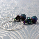 blue quartz long semi-precious gemstone earring design