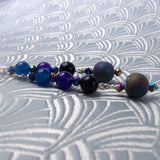 long blue earrings handmade semi-precious gemstone beads