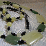 long semi-precious stone necklace jade