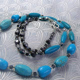 longer length turquoise blue necklace