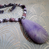 lilac agate gemstone pendant