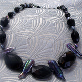 shorth black semi-precious gemstone necklace uk