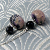 long semi-precious stone earrings, drop earring design handmade uk