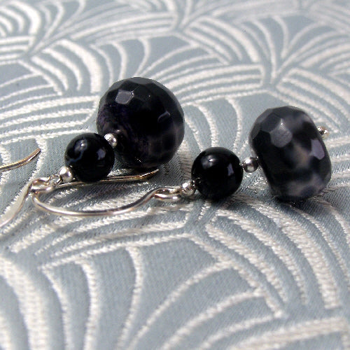 short agate earrings, small handcrafted dangle earrings