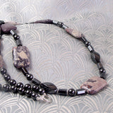 long jasper semi-precious stone necklace uk