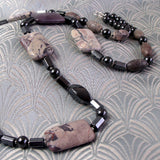 long semi-precious jasper stone necklace uk
