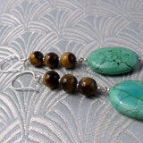 long earrings handmade semi-precious stones