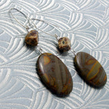 long drop jasper stone earrings