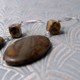 long semi-precious gemstone earrings handmade uk