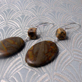 long drop earrings handmade semi-precious stones
