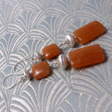 long semi-precious stone statement earrings