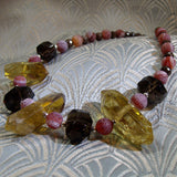 semi-precious smoky quartz gemstone necklace