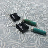 long semi-precious stone earrings, long drop earrings, long handmade earrings uk