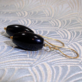 handmade long black earring design
