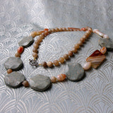 long semi-precious stone necklace