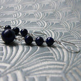 handmade long drop semi-precious earrings 
